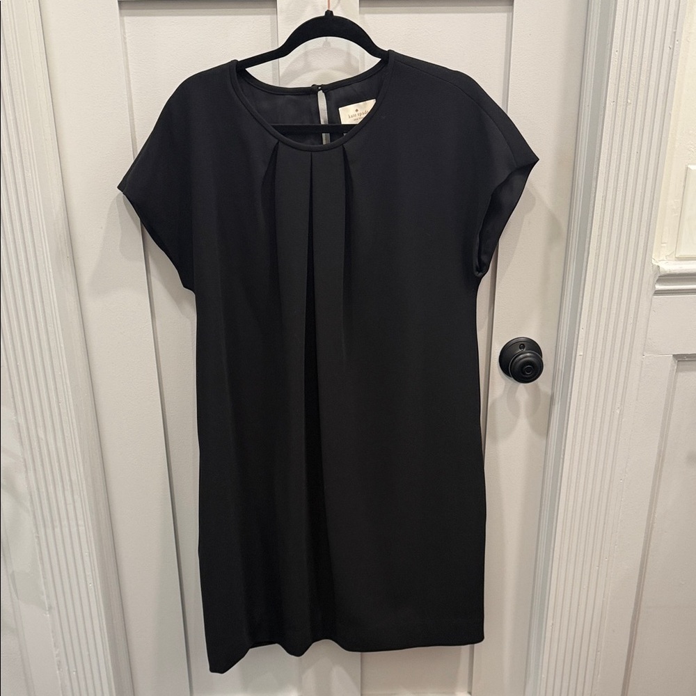 kate spade Black Pleated Front Midi Dress